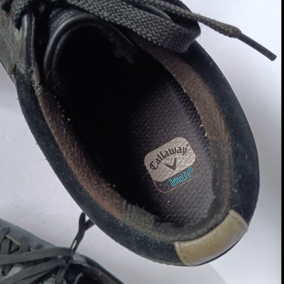 🖤 Callaway Ortholite Mens Golf Shoes Black Leather 9.5 - Picture 12 of 15